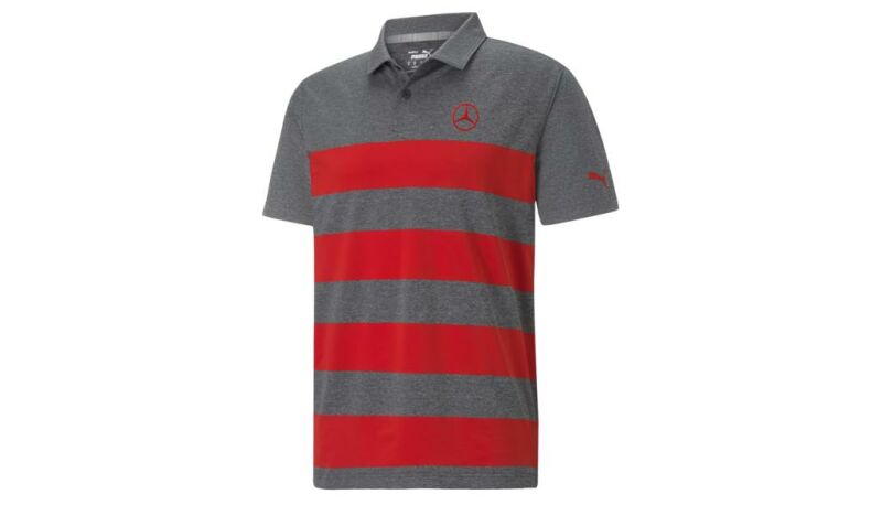 Golf-Poloshirt Herren / M, grau / rot