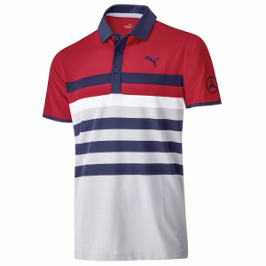 Golf-Poloshirt Herren / rot / weiß, S