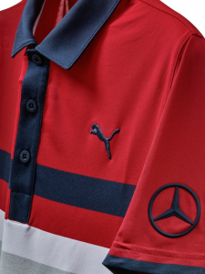 Golf-Poloshirt Herren / rot / weiß, M