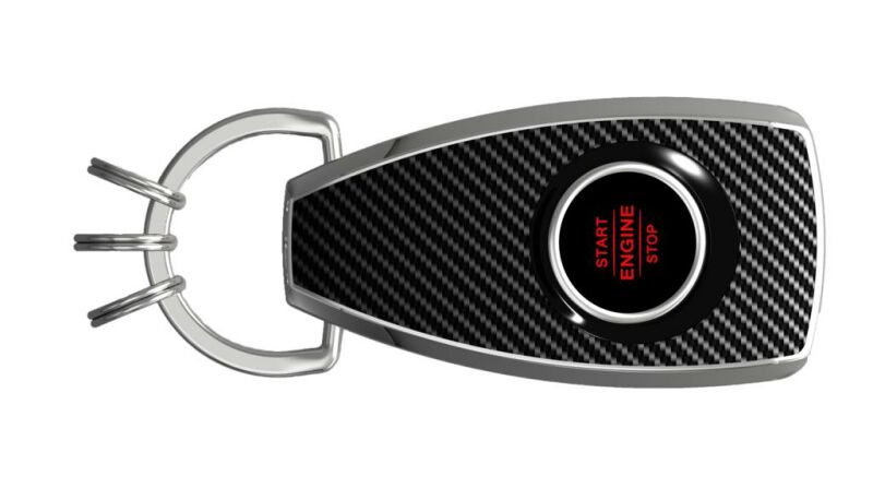 AMG Schlüsselanhänger mit Beleuchtung / carbon, Edelstahl /  Carbon /  Kunststoff
