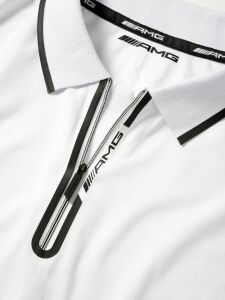 AMG Poloshirt Herren / weiß / schwarz, XL