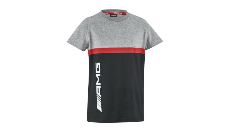 AMG T-Shirt Kinder / schwarz / grau / rot, 128 / 134