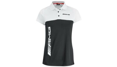 AMG Poloshirt Damen / schwarz / weiß, XL