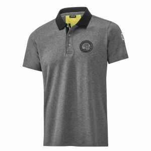 AMG Poloshirt Herren / grau melange / gelb / schwarz, XXL