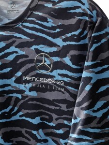 T-Shirt Herren / schwarz / blau / silberfarben, M