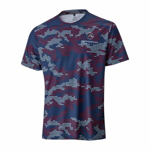T-Shirt Herren / silberfarben / blau / rot, S