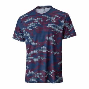 T-Shirt Herren / silberfarben / blau / rot, M