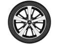 5-Speichen-Rad, mit Zusatzspeichen, 45,7 cm (18 Zoll), glanzgedreht / 7,5 J x 18 ET 42, schwarz matt