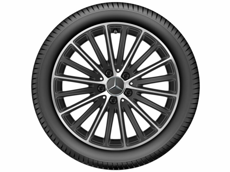 10-Speichen-Rad, mit Zusatzspeichen, 45,7 cm (18 Zoll), glanzgedreht / 7,5 J x 18 ET 44, schwarz