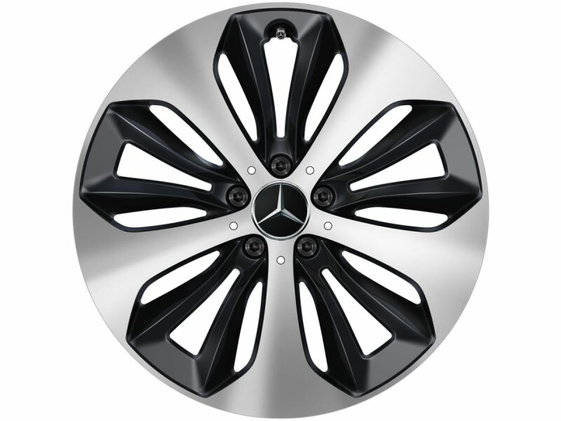 10-Speichen-Rad, Aero, 48,3 cm (19 Zoll), glanzgedreht / 7,5 J x 19 ET 53, schwarz matt