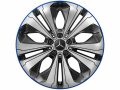 5-Doppelspeichen-Rad, mit Zusatzspeichen, 45,7 cm (18 Zoll), glanzgedreht, Aero / 7,5 J x 19 ET 32, schwarz / blau