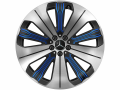 10-Speichen-Rad, Aero, 53,3 cm (21 Zoll), glanzgedreht / 9,5 J x 21 ET 41,5, schwarz / blau