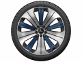 10-Speichen-Rad, Aero, 53,3 cm (21 Zoll), glanzgedreht / 9,5 J x 21 ET 41,5, schwarz / blau